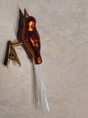 Kurt Adler Hummungbird Glass Clip Ornament in Red